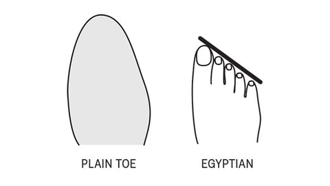 Egyptian Foot Shape Plain Toe Shoe Toe Shape