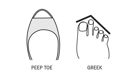 Greek Foot Shape Peep Toe Shoe Toe Shape