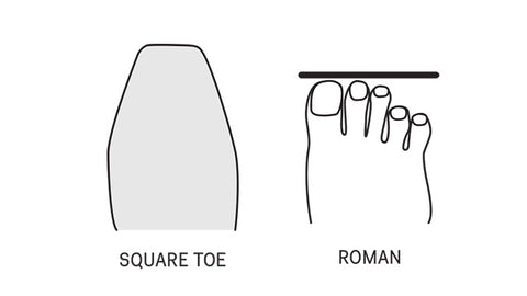 Roman Foot Shape Square Toe Shoe