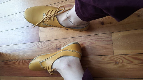 yellow leather shoe