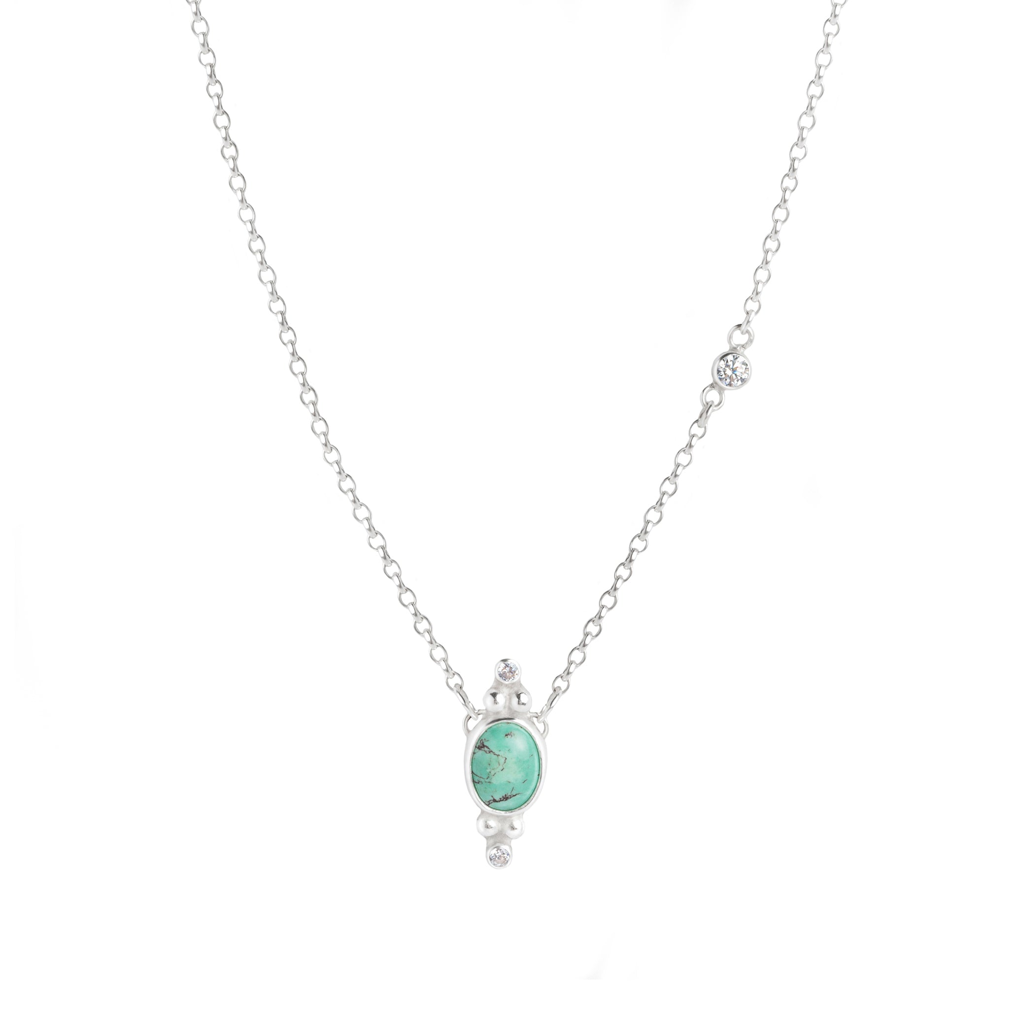 Timeless Turquoise Pendant Necklace in Silver