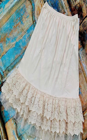 Girls - Tiered Lace Slip Extender ~ 2 Colors - Dress Like An Angel - Lace Slip Extender