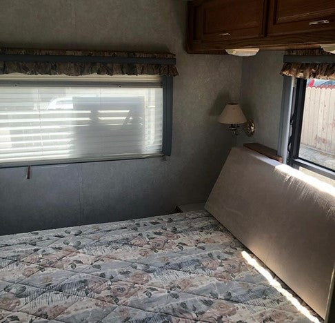 A trailer with bare walls