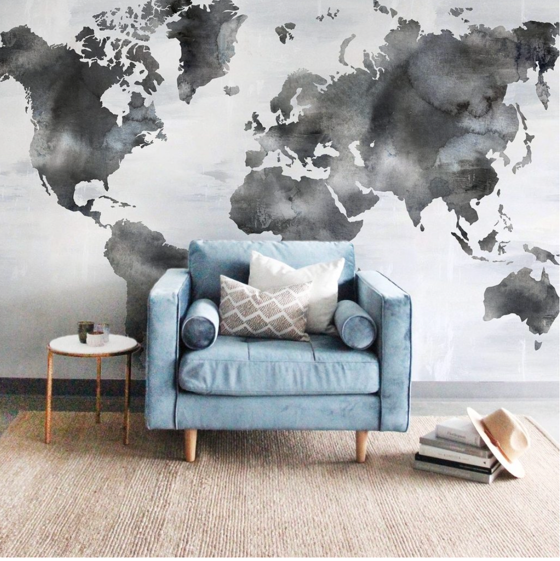 World map wall decal