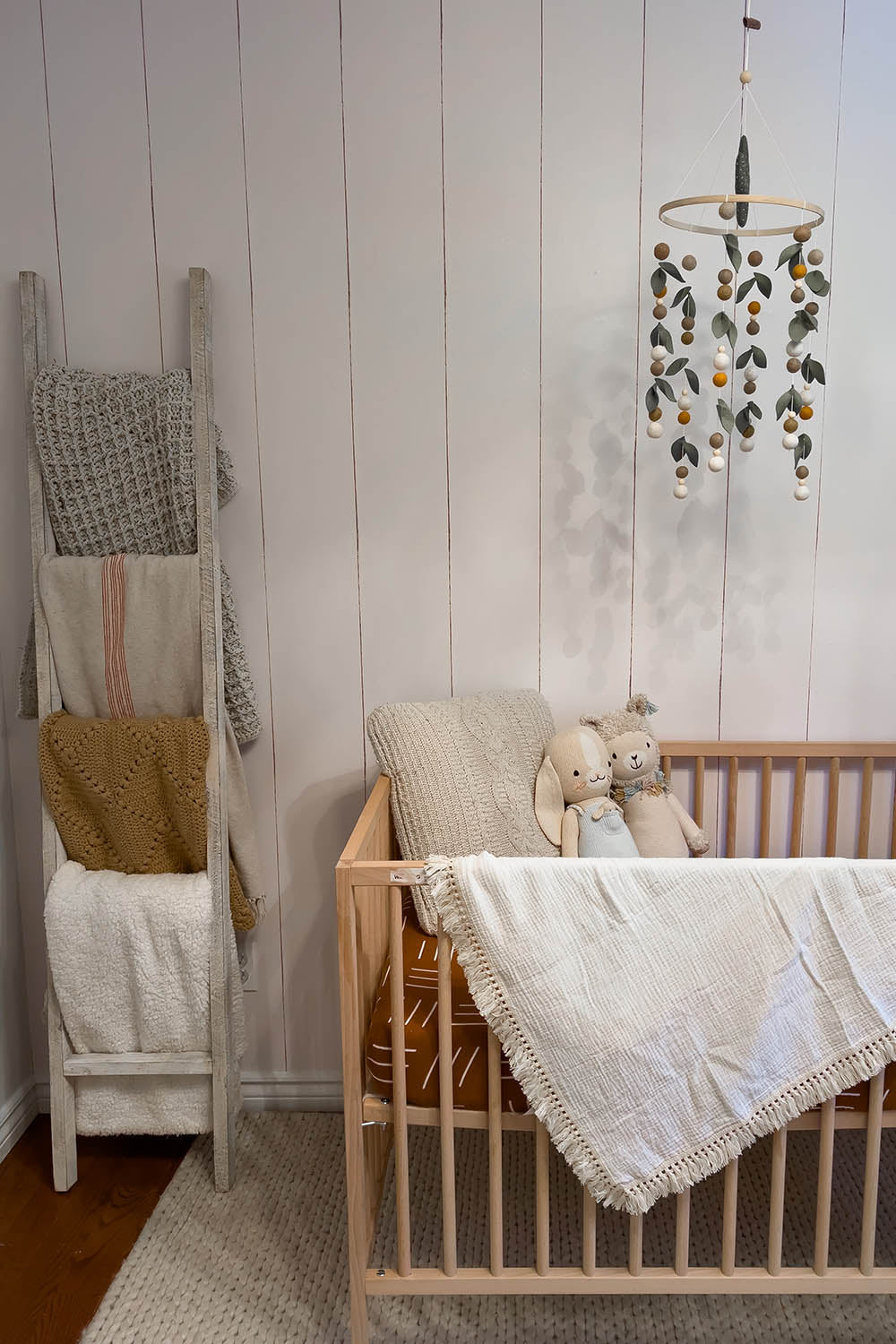 Shiplap Wallpaper in nursery, from Urbanwalls