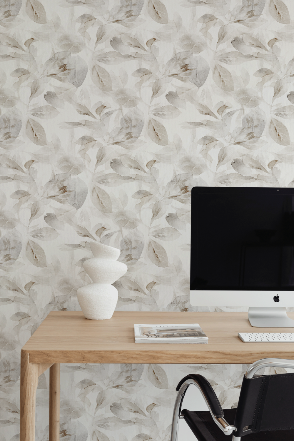 Floral Wallpaper at Desk