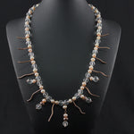 Susan M - Rose gold, Crystal and Pearl Necklace