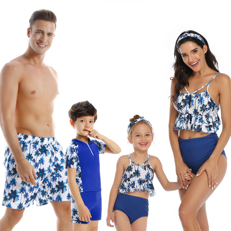 Family Matching Swimwear Set Mother Daughter Bikini Swimsuits Father S ...