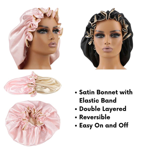 Reversible Double Layered satin Bonnets