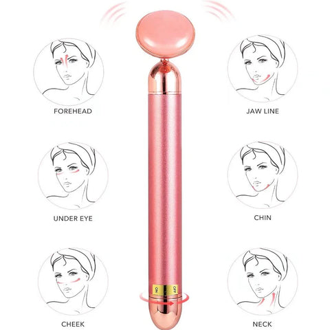 2 in 1 Electric Rose quartz Roller & Vibrating face & eye Massager