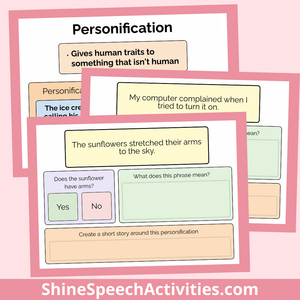 Bundle Figurative Language Shine Speech Activities