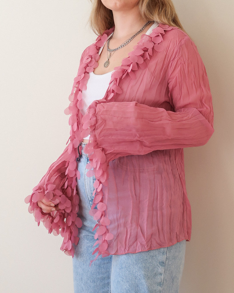 ブリヤンテス・レッド 【新品】enof sheer cardigan イナフ シアー