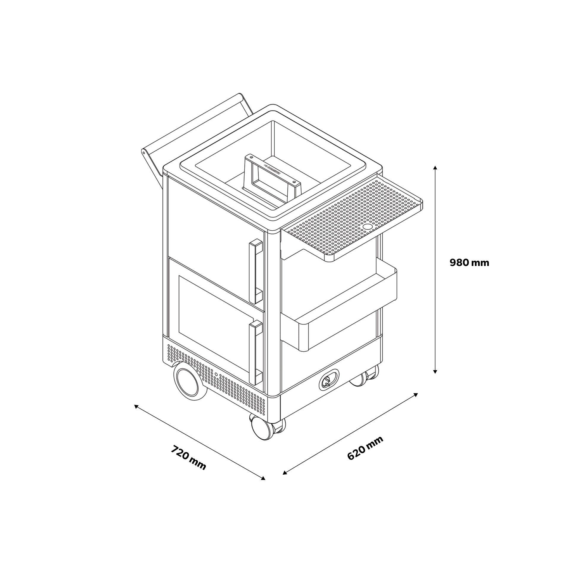 Dimensiones carro de bebidas dometic mobar 300s