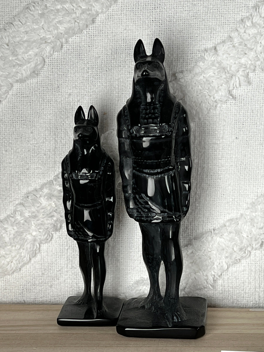 NEW! STANDING Egyptian Dog Anubis Carving Statue, Black Obsidian, XL or XXL