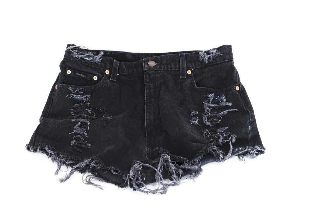 Vintage Black LEVI Shorts Denim Cutoff CUSTOM-FIT Jean Shorts ...