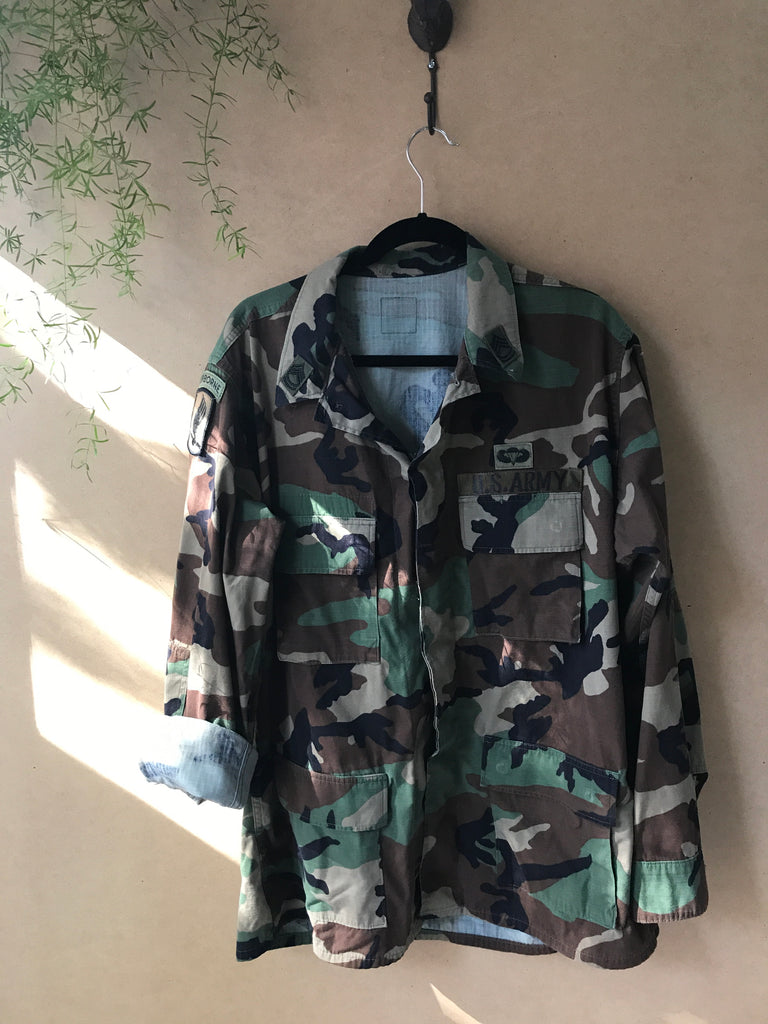 Vintage Army Jacket Military Issued Button Down Camo Shirt Jacket IN Y ...