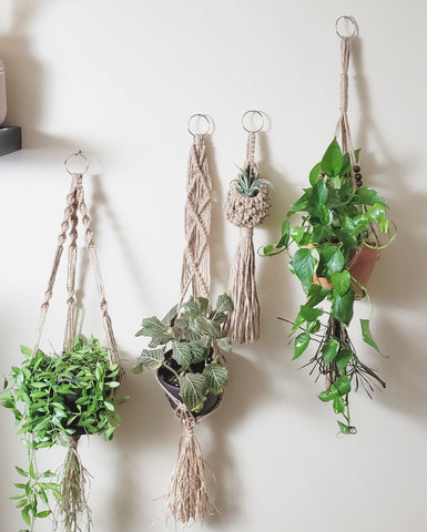 4-set jute hanging planters