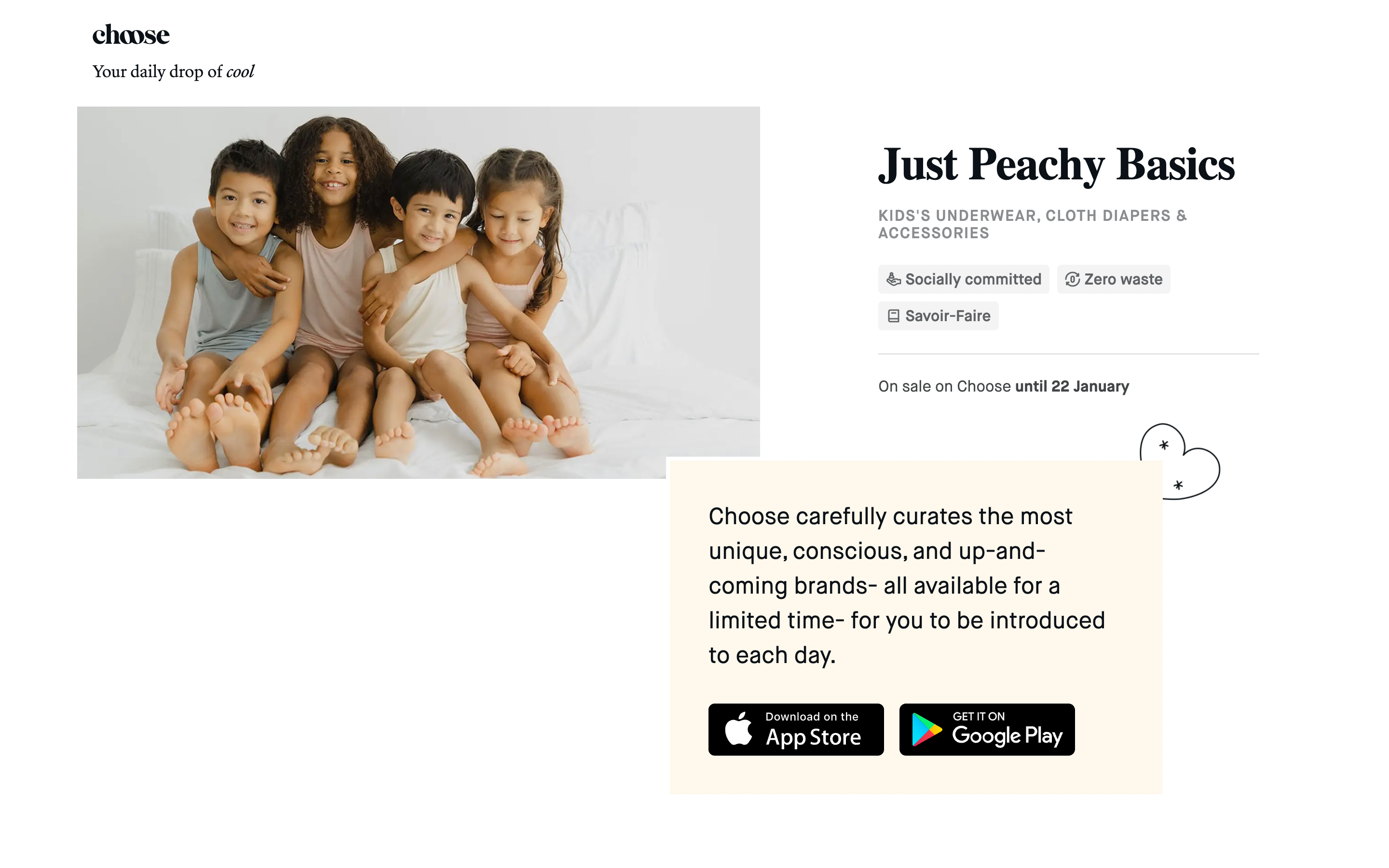 Just Peachy features on the Choose app.