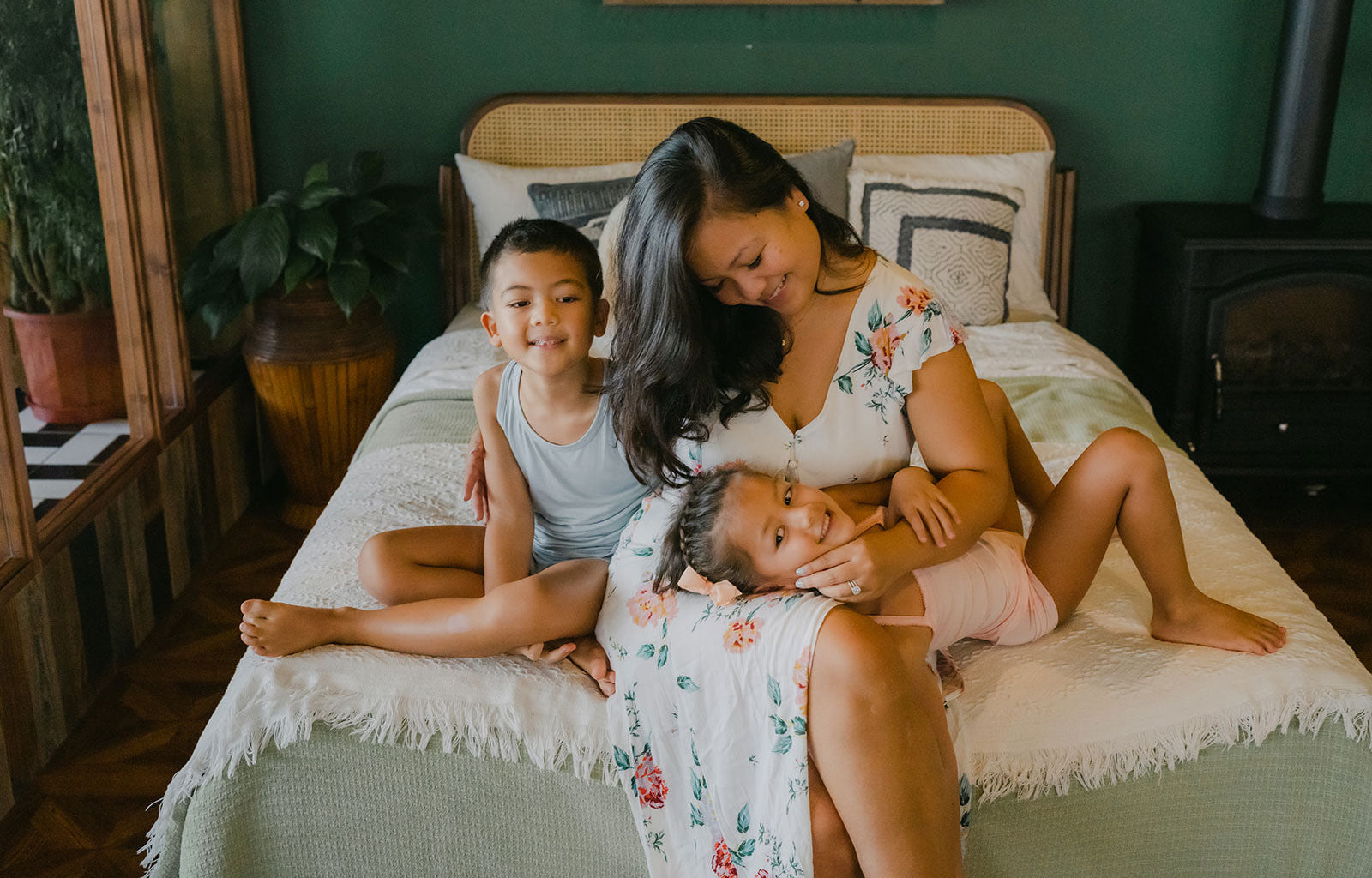 Just Peachy Founder Victoria Chuard pictured with her kids shares why she created her own sustainable underwear line