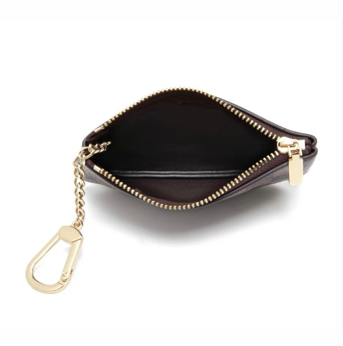 Luxe Checkered Mouse Key Chain- Dark Brown