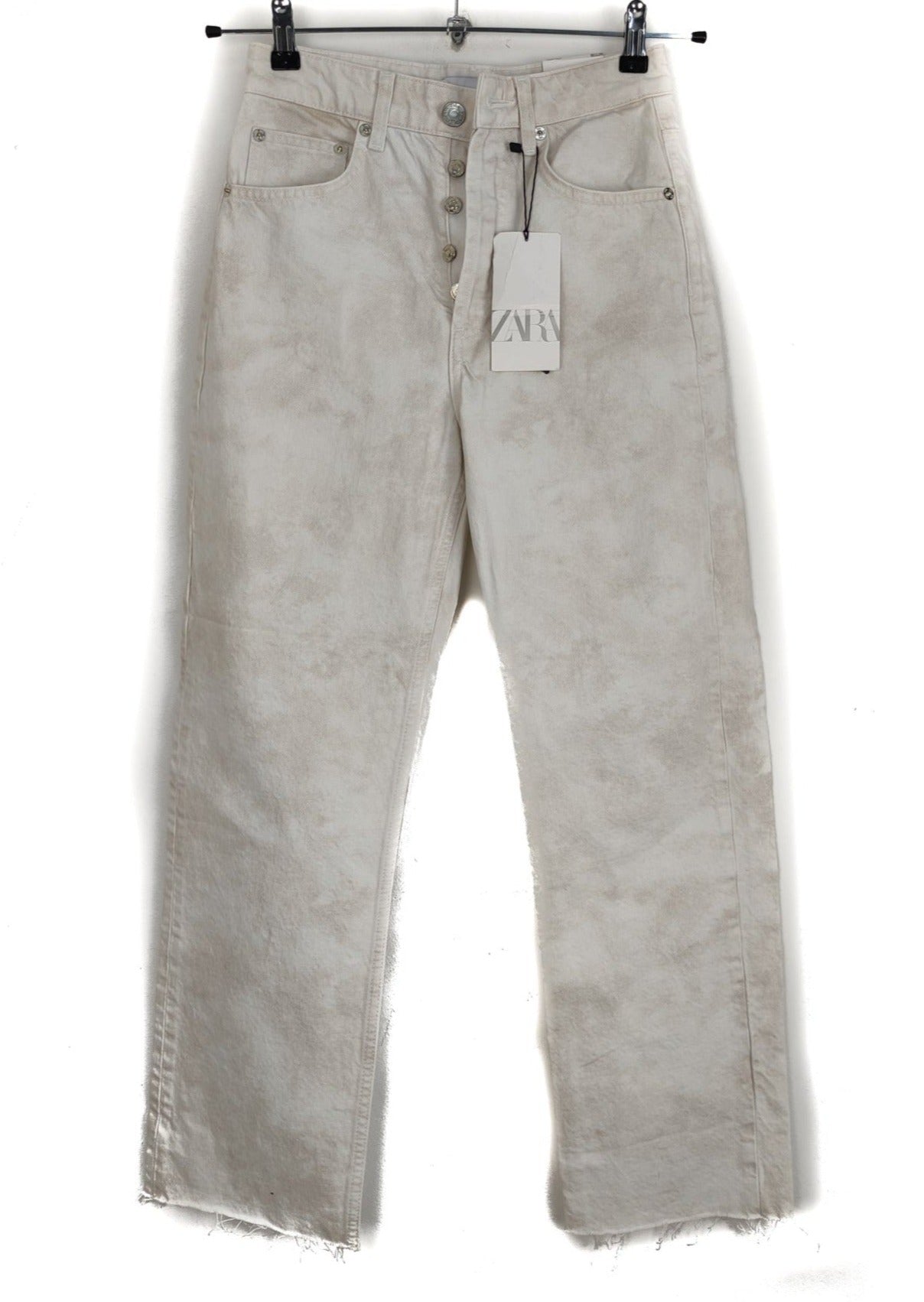 Stock Γυναικείο Tζιν Παντελόνι ZARA σε Λευκό Χρώμα (XS)