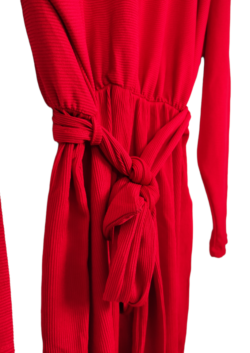 Stock, Midi, Ελαστικό Φόρεμα BOOHOO στο χρώμα του Κρασιού (2XL)