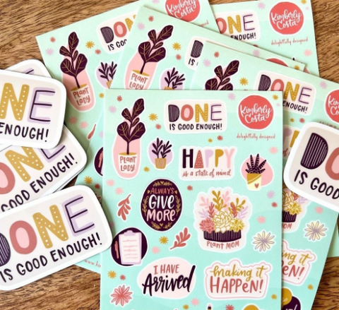 custom sticker sheets combined with die cut stickers