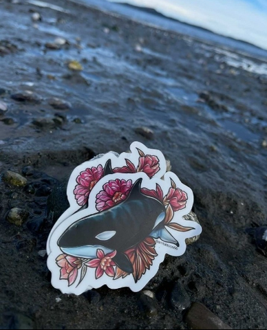 whale die cut stickers