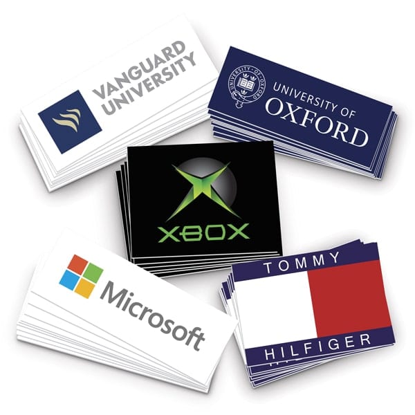 1.25 x 3 Indented Rectangle Shape Custom Printed Stickers
