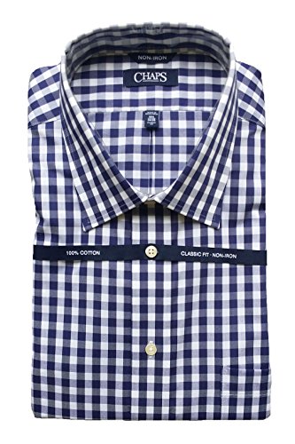 Navy Blue Checkered Dress Shirt