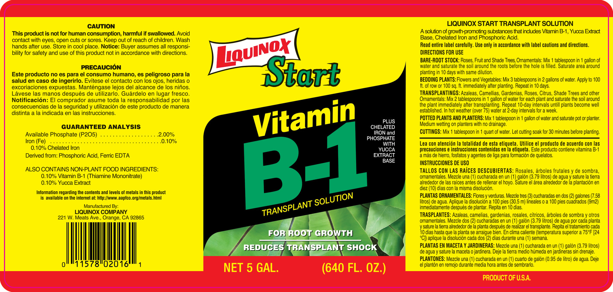 Start Vitamin B-1 Label