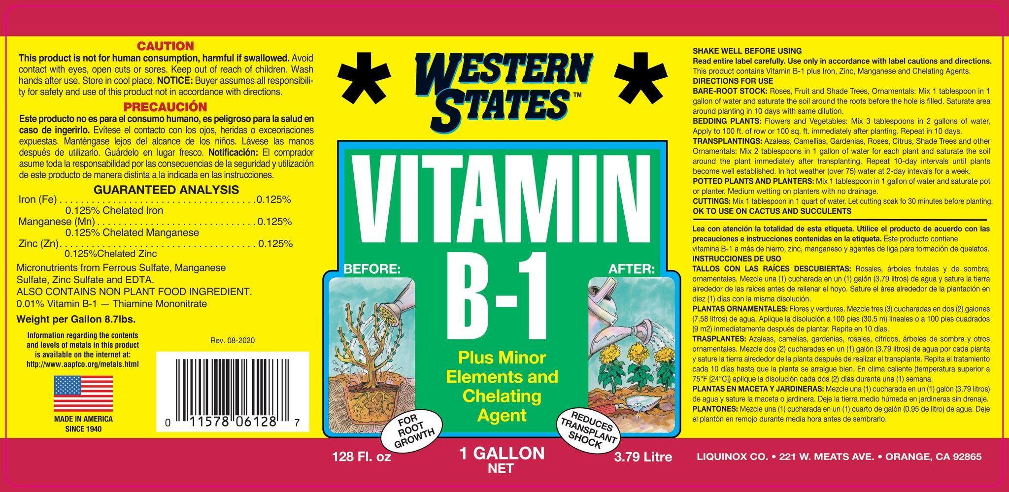 Western States Vitamin B-1 Label