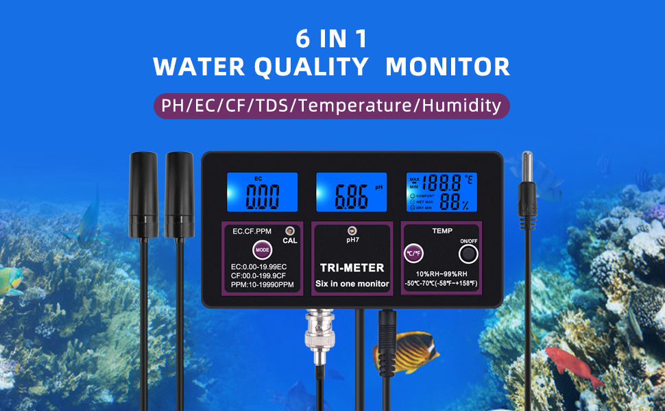 Mini Digital PH Meter For Water Aquarium Pool PH Meter Tester 0.1pH  Accuracy Water Quality Monitor Analyzer With LCD Display