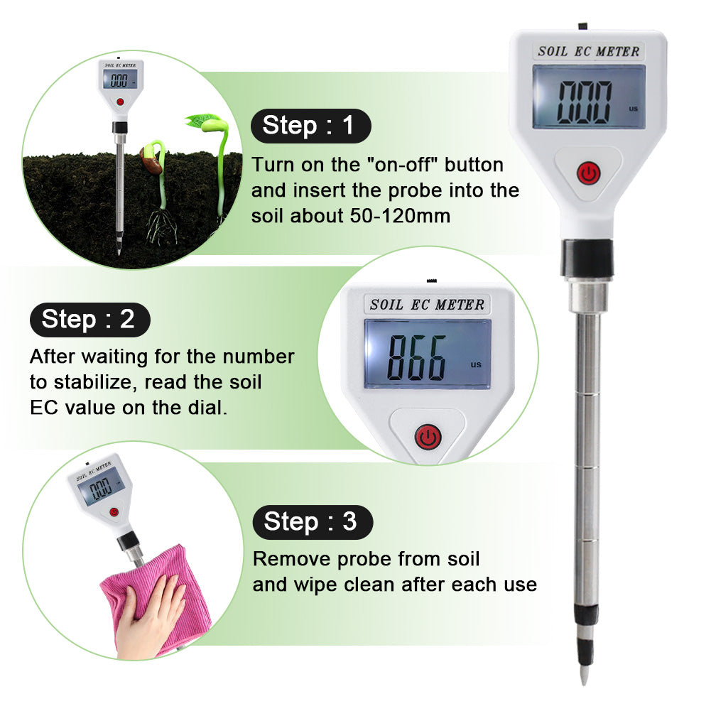 YIERYI New soil tester EC-8801 soil EC/temperature tester portable ele –  Yieryi