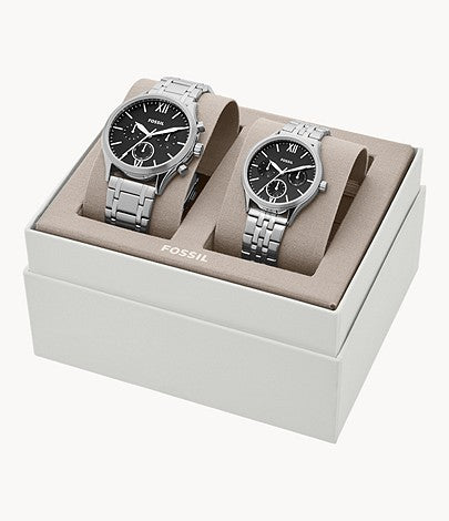 Fossil His and Her Fenmore Midsize Multifunction Stainless Steel