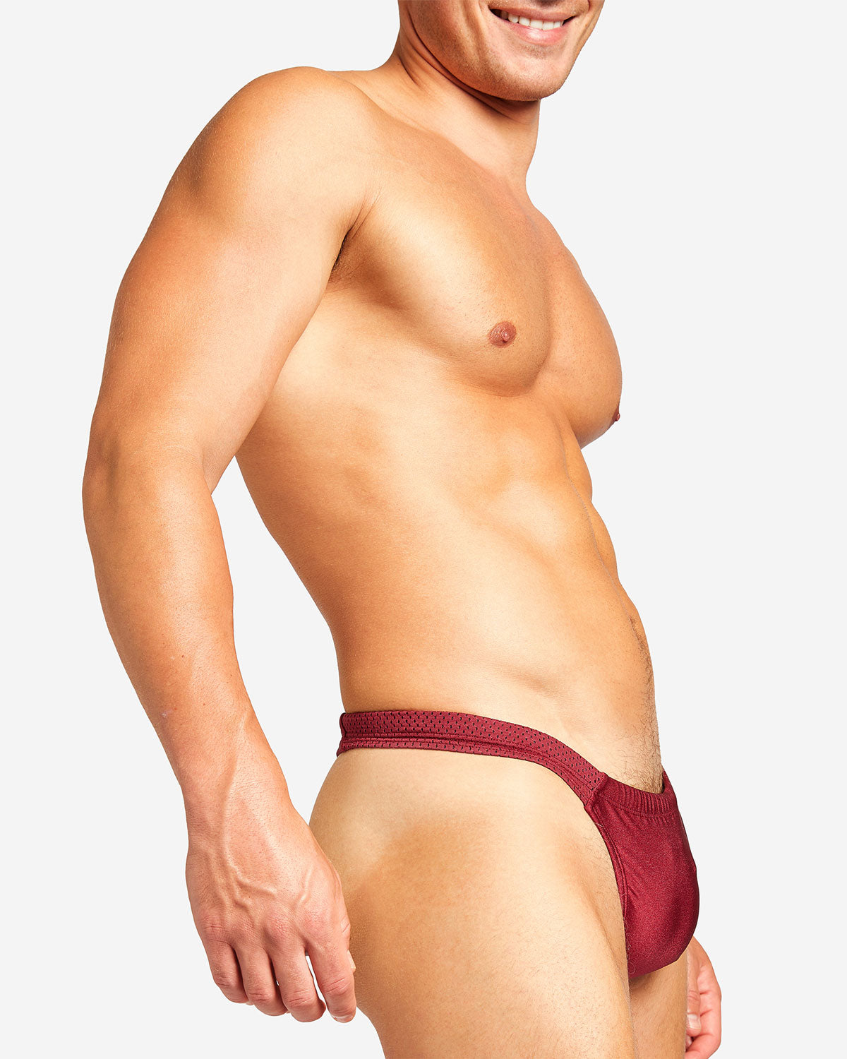 Bass Mesh Swim Thong - Burgundy