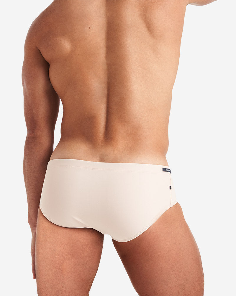 Grid Square Cut Swim Brief - Sand