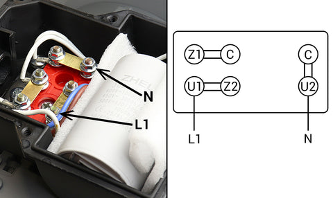 Schema für den korrekten elektrischen Anschluss des Dalap SKT PROFI 260.