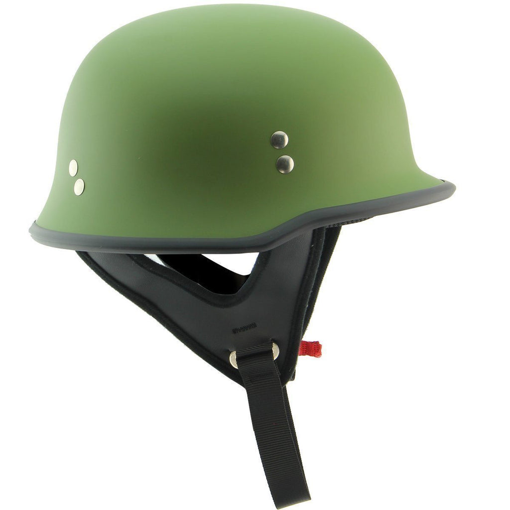 flat green motorcycle helmet