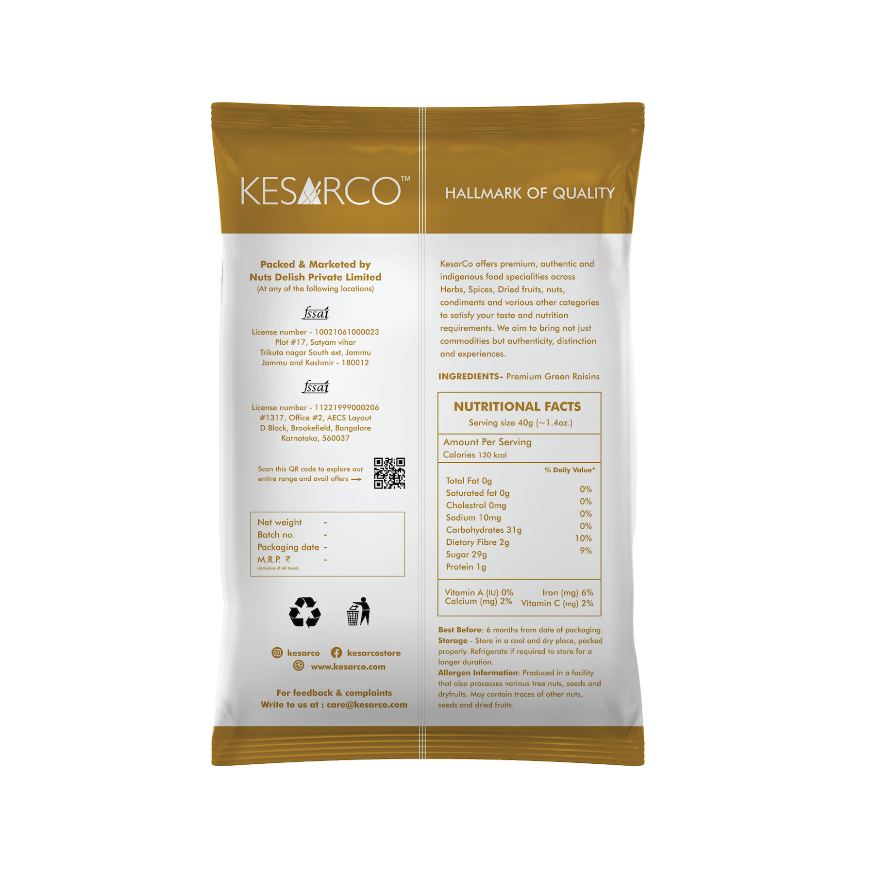 Cashew, Raisin and Almonds combo-600gm(200gm each)