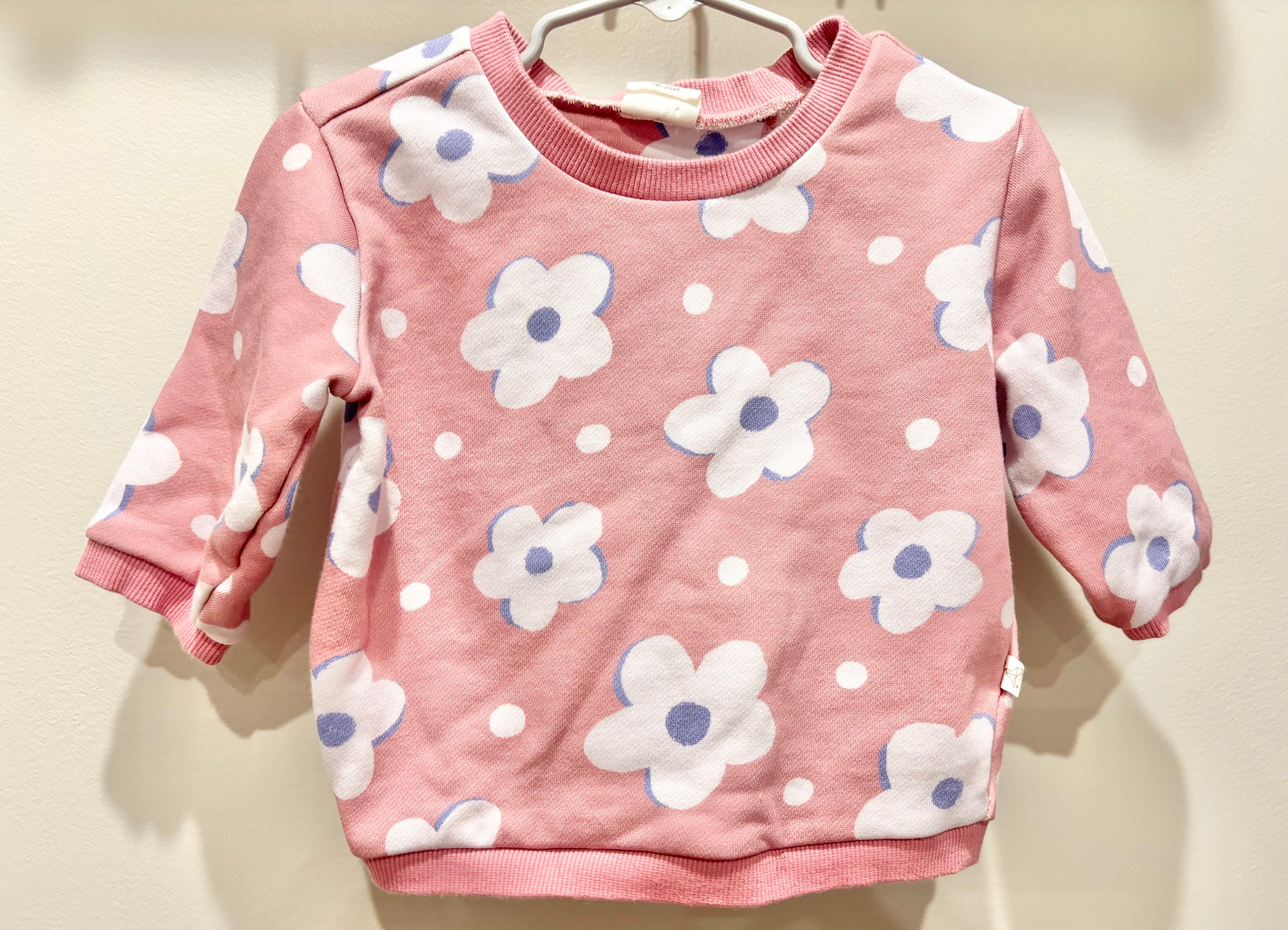 Copper Pearl Pink Flower Sweater Size 18-24m