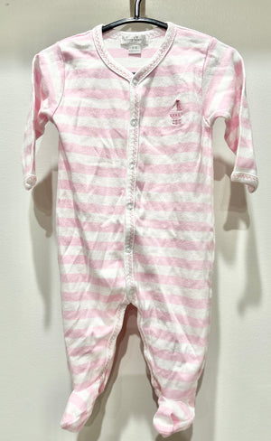 Kissy Kissy Pink Striped Footie Size 6-9m - 4 Little Blossoms
