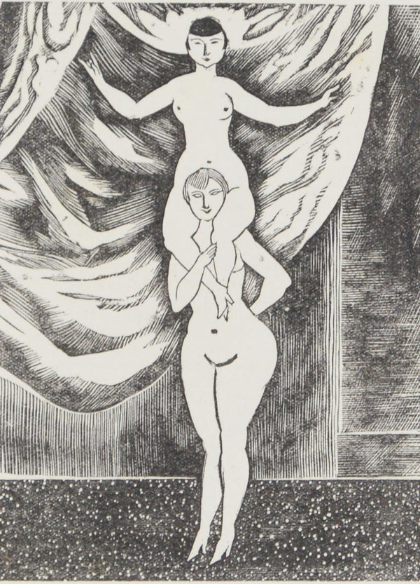 藤田 嗣治 『横たわる裸婦【ポーゾル王の冒険より】』 木版画 1925年