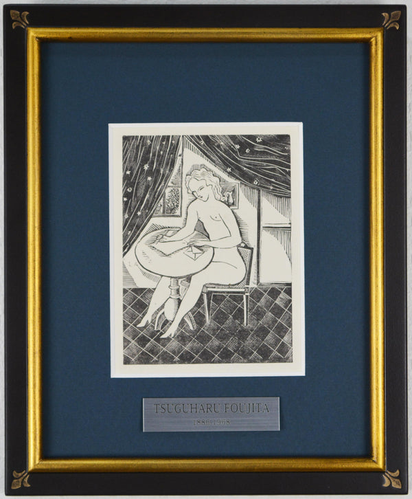 藤田 嗣治 『横たわる女【ポーゾル王の冒険より】』木版画 1925年パリ
