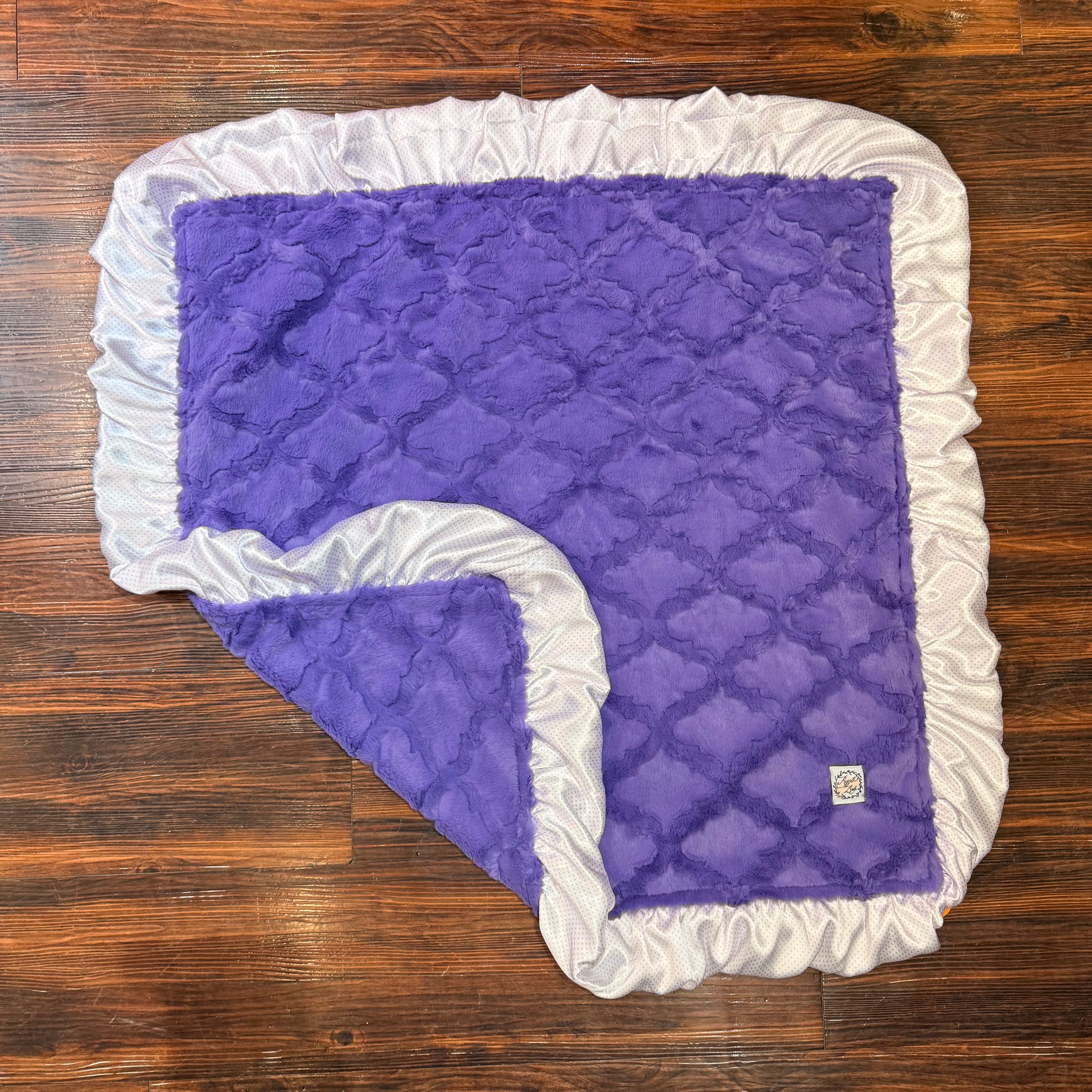 Blanket Double Plush Purple Lattice