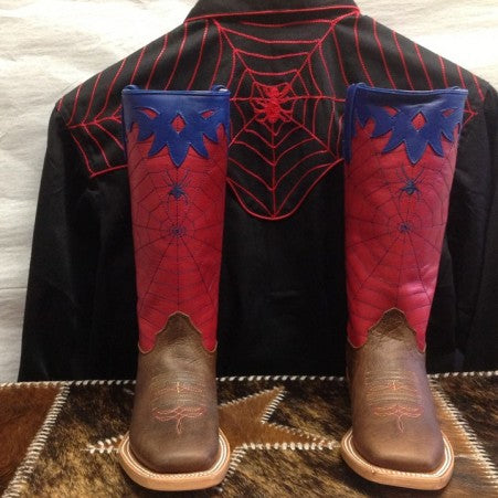 Kids Western Boots - Kids cowboy Boots - Olathe Red Spider Square T... –  texasgoldminors
