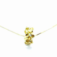 Gold plumeria cz pendant  with chain（Large ）