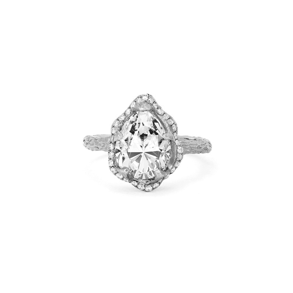 Baby Queen Water Drop Diamond Setting with Full Pav  Halo