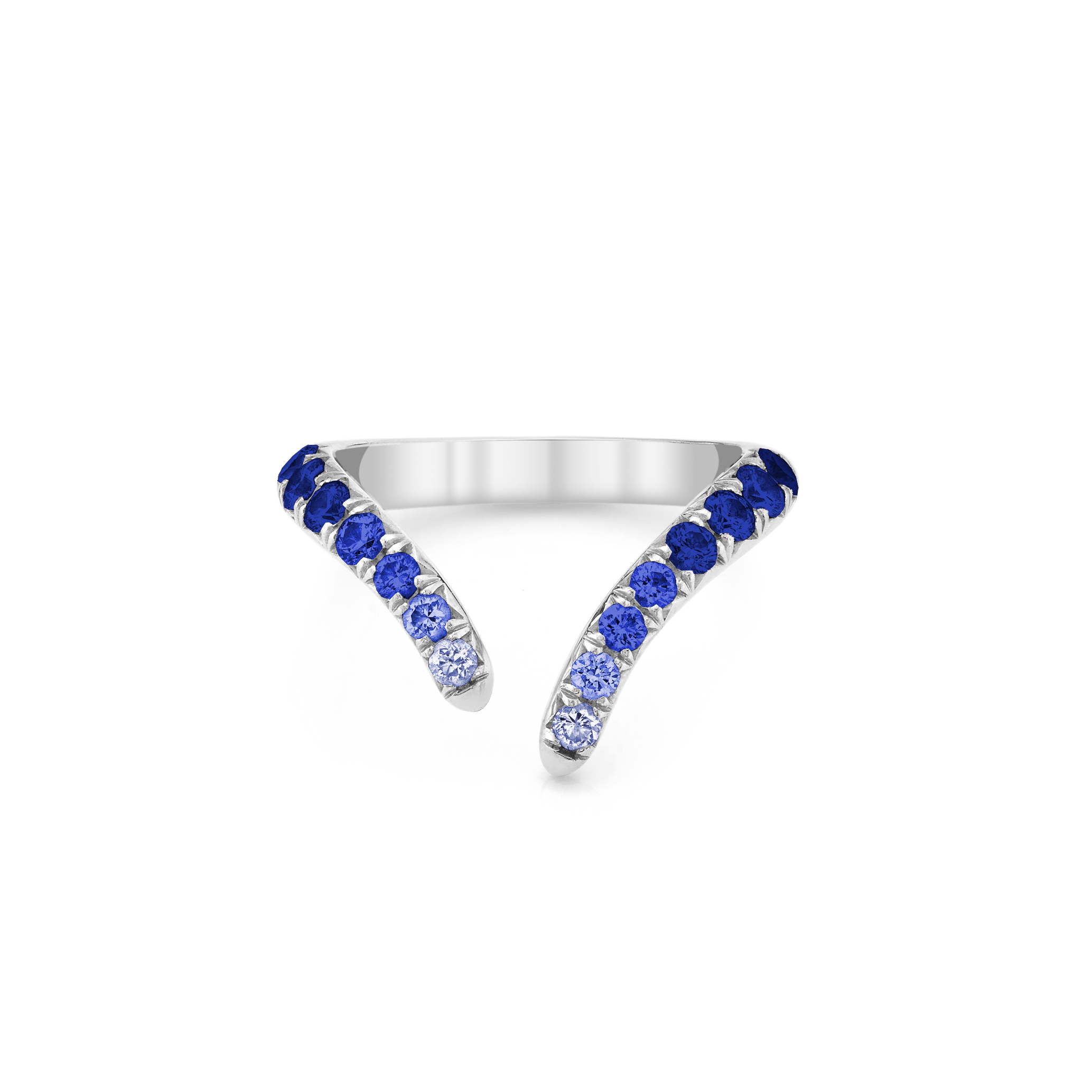 NEW! French Pav  Blue Sapphire Tusk Ring