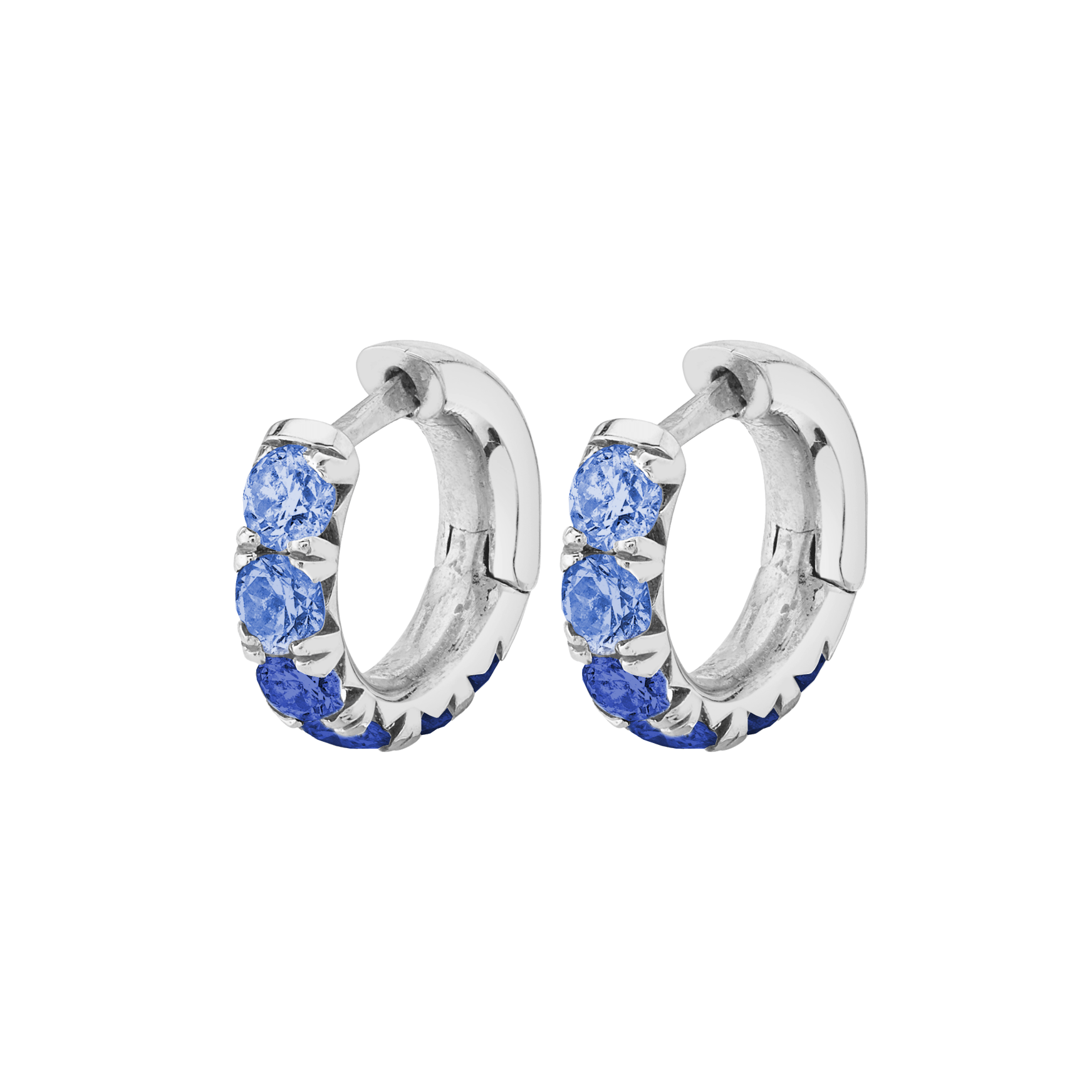 NEW! Baby Ombr  Blue Sapphire French Pav  Hoops